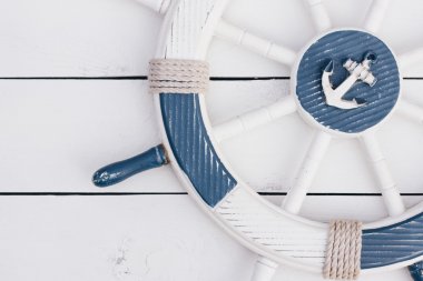 Deniz tarzı kartı. Beyaz ve mavi deniz Tema.