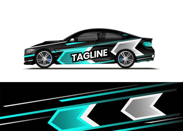 Car decal wrap design vector. Abstract background for vehicle vinyl wrap. Background abstract stripe racing sport graphic designs kit for race car, rally, vehicle, livery and adventure
