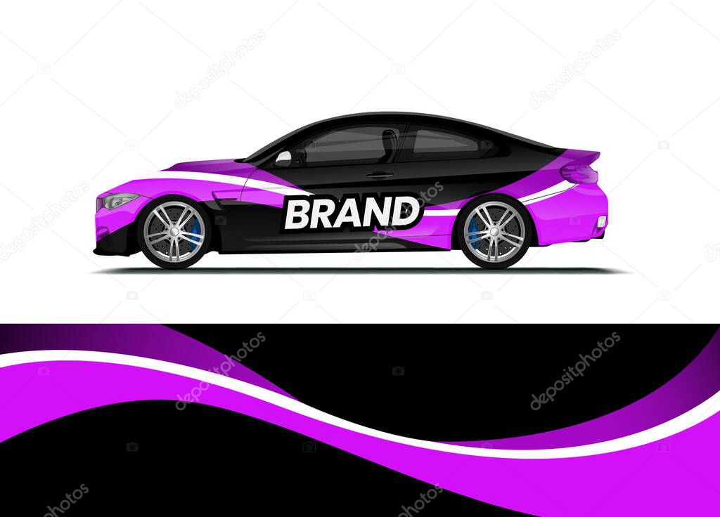 Car decal wrap design vector. Abstract background for vehicle vinyl wrap. Background abstract stripe racing sport graphic designs kit for race car, rally, vehicle, livery and adventure