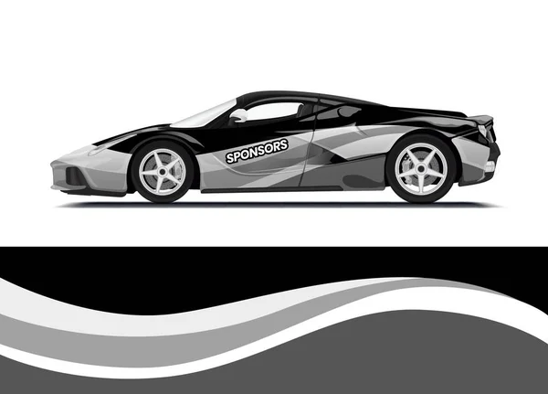 Plantilla Diseño Envoltura Calcomanía Coche Vector Ilustración Kit Diseños Gráficos — Vector de stock