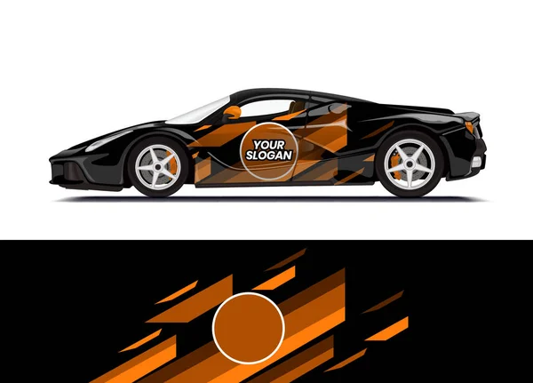 Samochód Kalkomanii Projekt Szablon Wektor Ilustracji Tło Abstrakcyjne Paski Wyścigi — Wektor stockowy