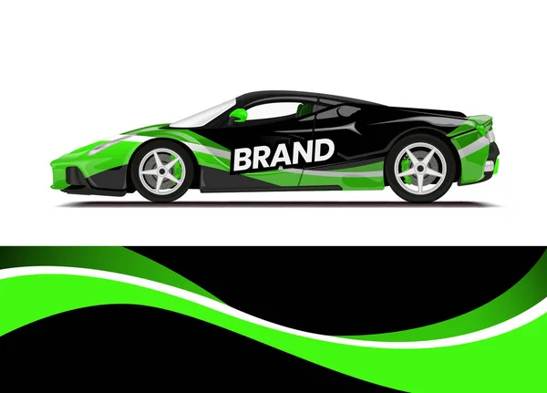 Auto Decal Wrap Design Vorlage Vektorillustration Hintergrund Abstrakte Streifen Rennsport — Stockvektor