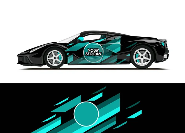 Car Decal Wrap Design Template Vector Illustration Background Abstract Stripe — Stock Vector