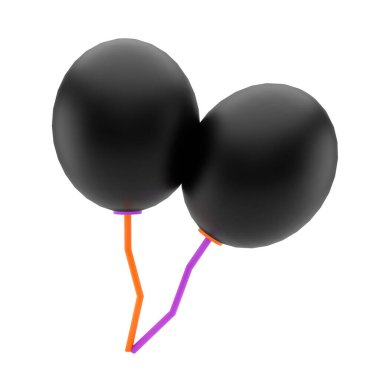 3D İki siyah cadılar bayramı balonu