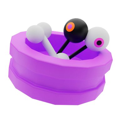 3D tatlı şeker, göz alıcı ve beyaz kemik.