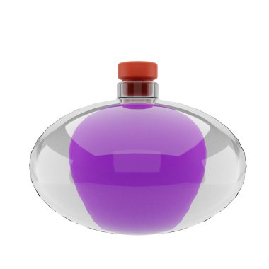 Cadılar bayramı için 3 boyutlu mor zehir şişesi