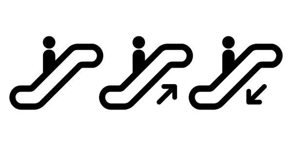 Escalator icon set