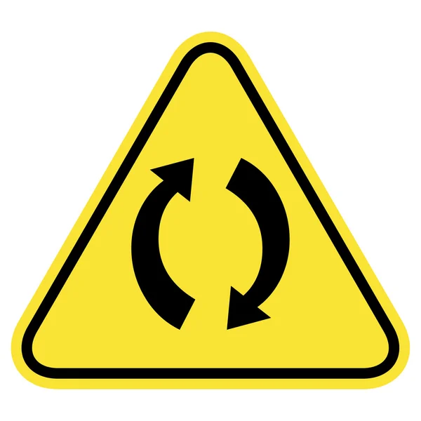 Üçgen şekli tehlike uyarı işareti ok simgesi olan yuvarlak