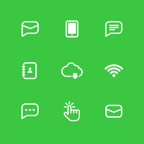 Internet technology vektor icon set flat line art — Stockvektor