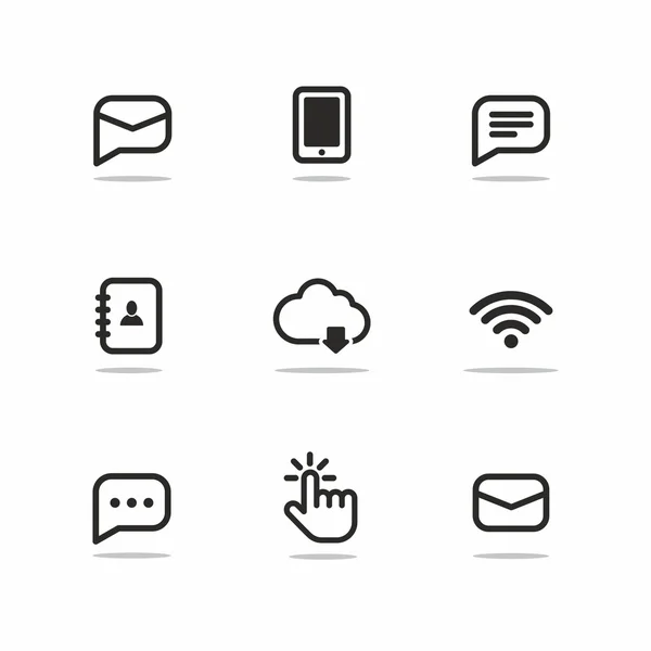 Düz çizgi resimler Internet teknoloji vektör Icon set