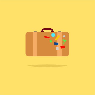 Soyut vektör seyahat el çantası simgesi