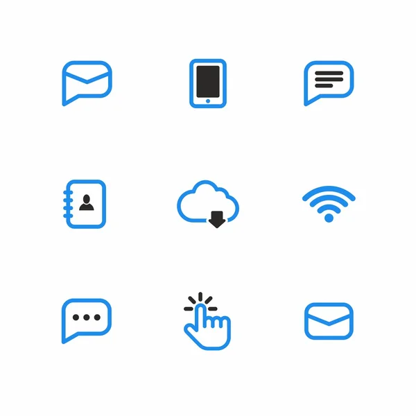 Düz çizgi resimler Internet teknoloji vektör Icon set