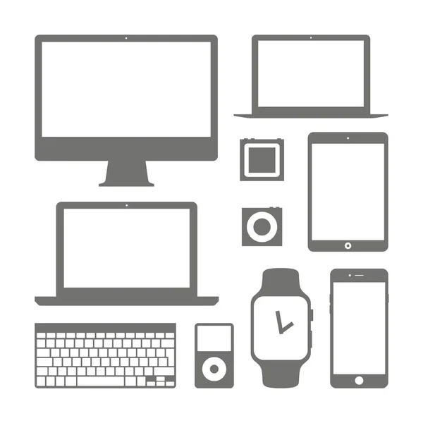 Collection of an abstract vector gadgets and computers — Stock Vector