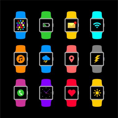 Akıllı izlemek renk simge koleksiyonu