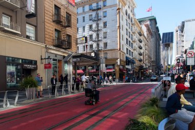 San Francisco, California - ABD, Ağustos 2016:Street Dawntownmin San Francisco, Ağustos 2016 yılında