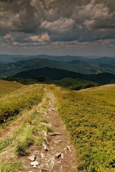 Dağlarda turistik iz