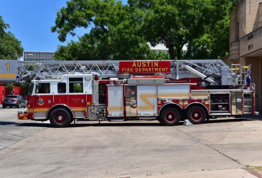Austin.Texas Amerika Birleşik Devletleri - Ağustos 2015.Fire truc