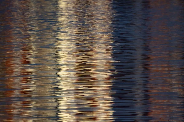 Surface Eau Avec Réflexion Texture Eau Dans Lac Soirée Lumière — Photo