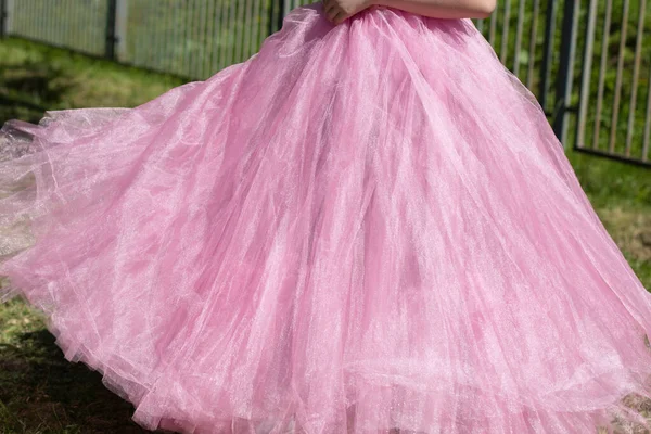 Pink Dress Lush Dress Style Rock Roll Lightweight Fabric Waist —  Fotos de Stock