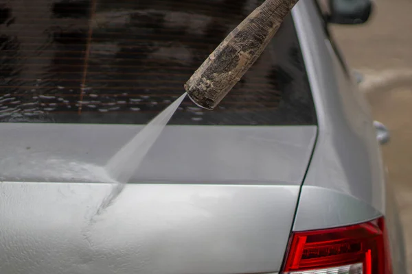 Lavado Autos Coche Lava Bajo Presión Chorro Agua Uso Spray — Foto de Stock