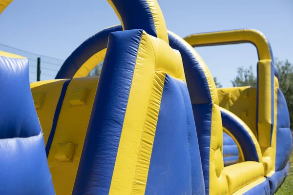 Parque Infantil Inflável Curso Obstáculos Para Entretenimento Parque Infantil Para — Fotografia de Stock