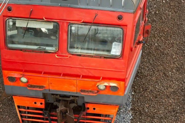 A train in Russia. The train is on the tracks. A 20th century train. public transport.