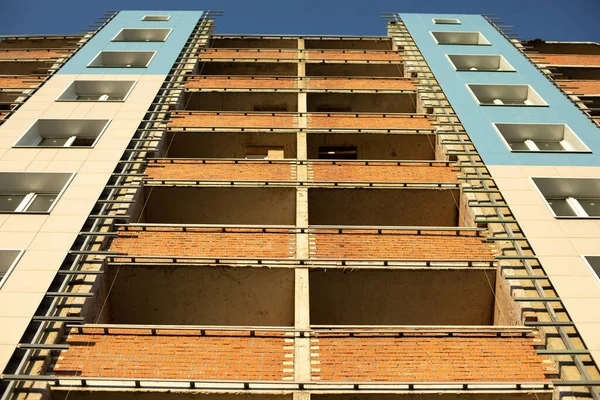 Mehrfamilienhaus Die Balkone Haus Sind Nicht Gefliest Blick Auf Ein — Stockfoto