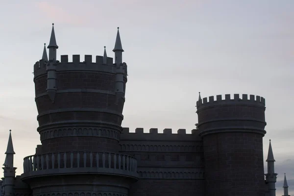 Medieval Castle Castle Towers Sky Place Medieval Reconstructions Silhouette Castle — Stockfoto