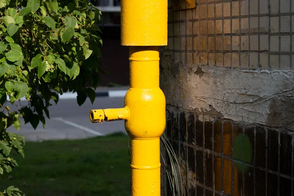 Жовті Газові Труби Язок Постачання Скрапленого Газу — стокове фото