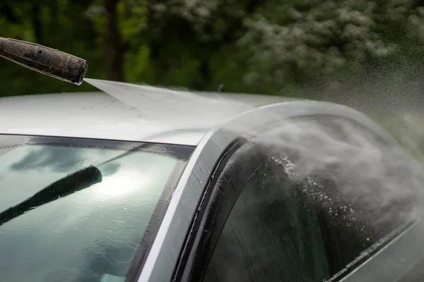 Lavado Autos Coche Lava Bajo Presión Chorro Agua Uso Spray — Foto de Stock