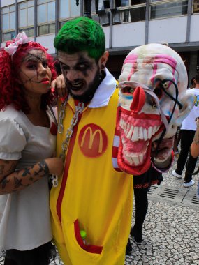 Curitiba (PR), 23 / 02 / 2020 - Curitiba, Brezilya 'da Zombi Yürüyüşü 