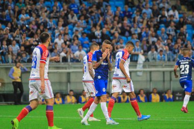 Porto Alegre - Ekim 02, 2019: Gremio 'ya karşı oynanan maçta, Amerika' nın Copa Libertadores takımının yarı finallerinde 1. maçta geçerlidir.