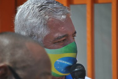 6. hatta, turuncu metro hattında çalışmaya devam ediliyor. 6 Ekim 2020, Sao Paulo, Brezilya: Sao Paulo Valisi Joao Doria Jr. 15.3 km ve 15 istasyon kapasiteli Line-6 Orange Metro 'da çalışmaya devam etmektedir.