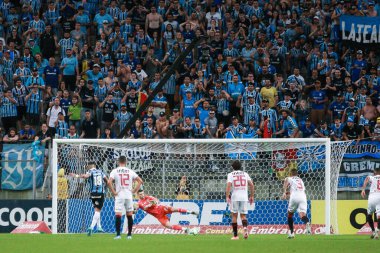 Porto Alegre - Ekim 02, 2019: Gremio 'ya karşı oynanan maçta, Amerika' nın Copa Libertadores takımının yarı finallerinde 1. maçta geçerlidir.