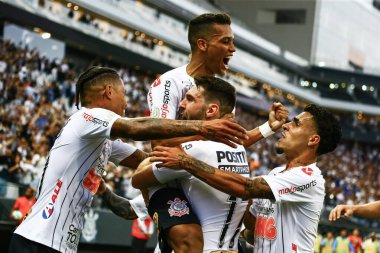 SAO PAULO - OCT 19, 2019: CORINTHIANS during the match between valid for the 27th round of the Brazilian Championship, at the Corinthians Arena in Itaquera