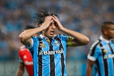 PORTO ALEGRE - FEB15, 2020: INTER VS GREMIO - during a match against Gremio, validated by the semifinal of the Gaucho 2020 Championship, at the Beira-Rio stadium, in Porto Alegre