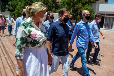 29 Kasım 2020, Sao Paulo, Brezilya: Sao Paulo Valisi, Joao Doria First Lady Bia Doria ve Sao Paulo 'nun şimdiki belediye başkanı Bruno Covas, Jardim Paulistano, Sao Paulo' daki Colegio St. Paul seçim merkezinde oy kullandı.