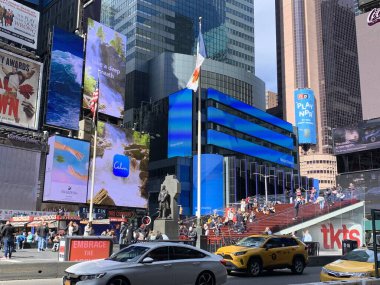 Nisan 2020, New York, ABD 'deki Times Meydanı' nda İnsan Hareketi 