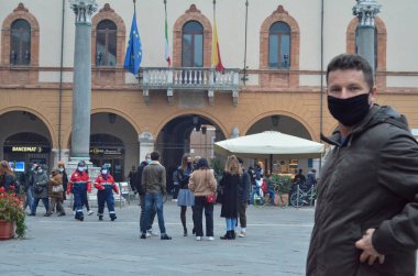 Ravenna (ITA), 14 / 11 / 2020 - Ravenna, İtalya 'da halk hareketi 