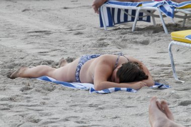 MIAMI (USA) .23 / 01 / 2020 - insanlar Miami Beach, ABD 