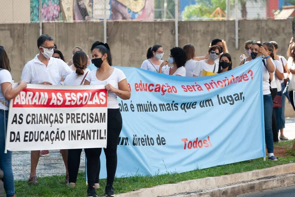 Burmistrz Sao Paulo Odwiedza Zbiornik Tabaos Września 2020 Sao Paulo — Zdjęcie stockowe