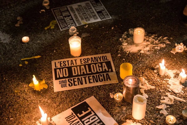 Barcelona Espanha 2019 Protesto Pela Liberdade Catalunha — Fotografia de Stock