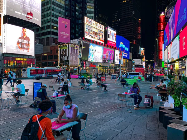 New York Amerika Birleşik Devletleri Times Suare Insanların Hareketi New — Stok fotoğraf