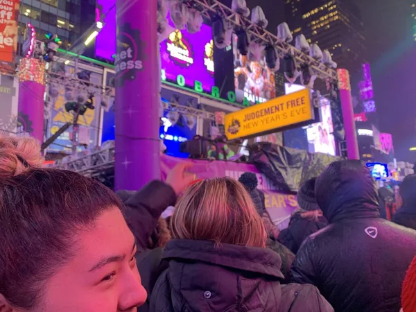 Nueva York Estados Unidos América Movimiento Personas Times Suare Nueva — Foto de Stock