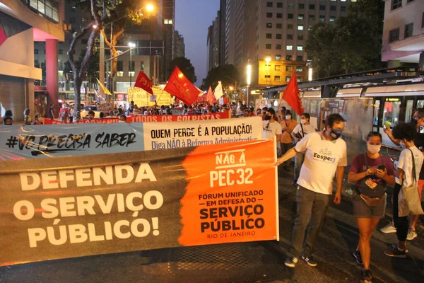 Rio Janeiro 2020 Manifeste Des Personnes Rio Janeiro — Photo
