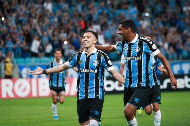 Porto Alegre - Ekim 02, 2019: Gremio 'ya karşı oynanan maçta, Amerika' nın Copa Libertadores takımının yarı finallerinde 1. maçta geçerlidir.