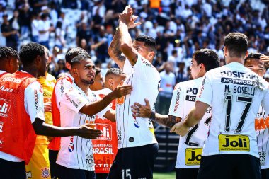 SAO PAULO - OCT 19, 2019: CORINTHIANS during the match between valid for the 27th round of the Brazilian Championship, at the Corinthians Arena in Itaquera