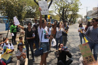 19 Temmuz 2020, Sao Paulo, Brezilya: Brezilya Cumhurbaşkanı Jair Bolsonaro 'yu protesto eden protestocular Central Sao Paulo' daki Franklin Roosevelt Parkı 'nda