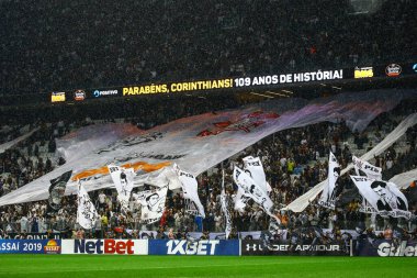 SAO PAULO - OCT 19, 2019: CORINTHIANS during the match between valid for the 27th round of the Brazilian Championship, at the Corinthians Arena in Itaquera
