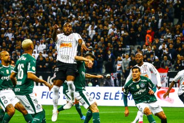 SAO PAULO - OCT 19, 2019: CORINTHIANS during the match between valid for the 27th round of the Brazilian Championship, at the Corinthians Arena in Itaquera
